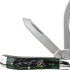 Lower Prices Rp0008Cgb Roper Knives Trapper Pocket Knife Green Bone Carbon | * New