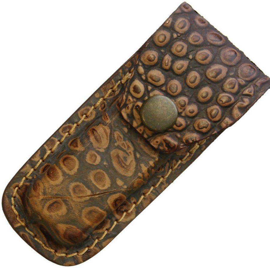 Best Quality Sh1190 Folding Pocket Knife Leather Belt Pouch Alligator | * Online