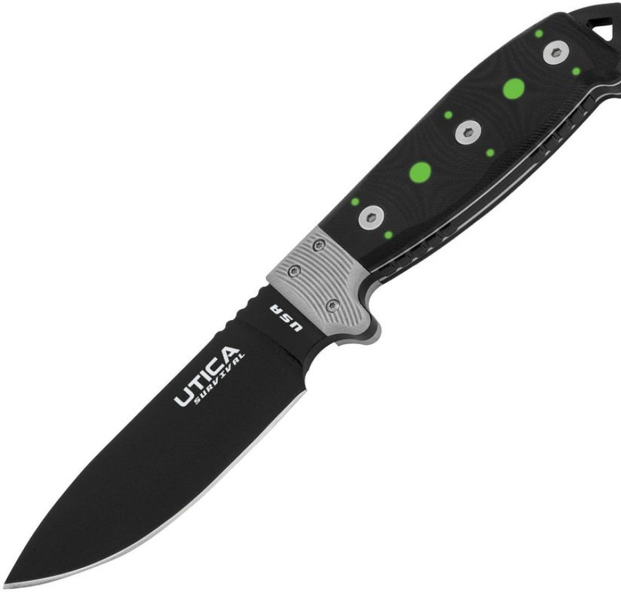 Clearance Sale Utk11Utks4K Utica Stealth Iv Fixed Blade Knife Black | * Online